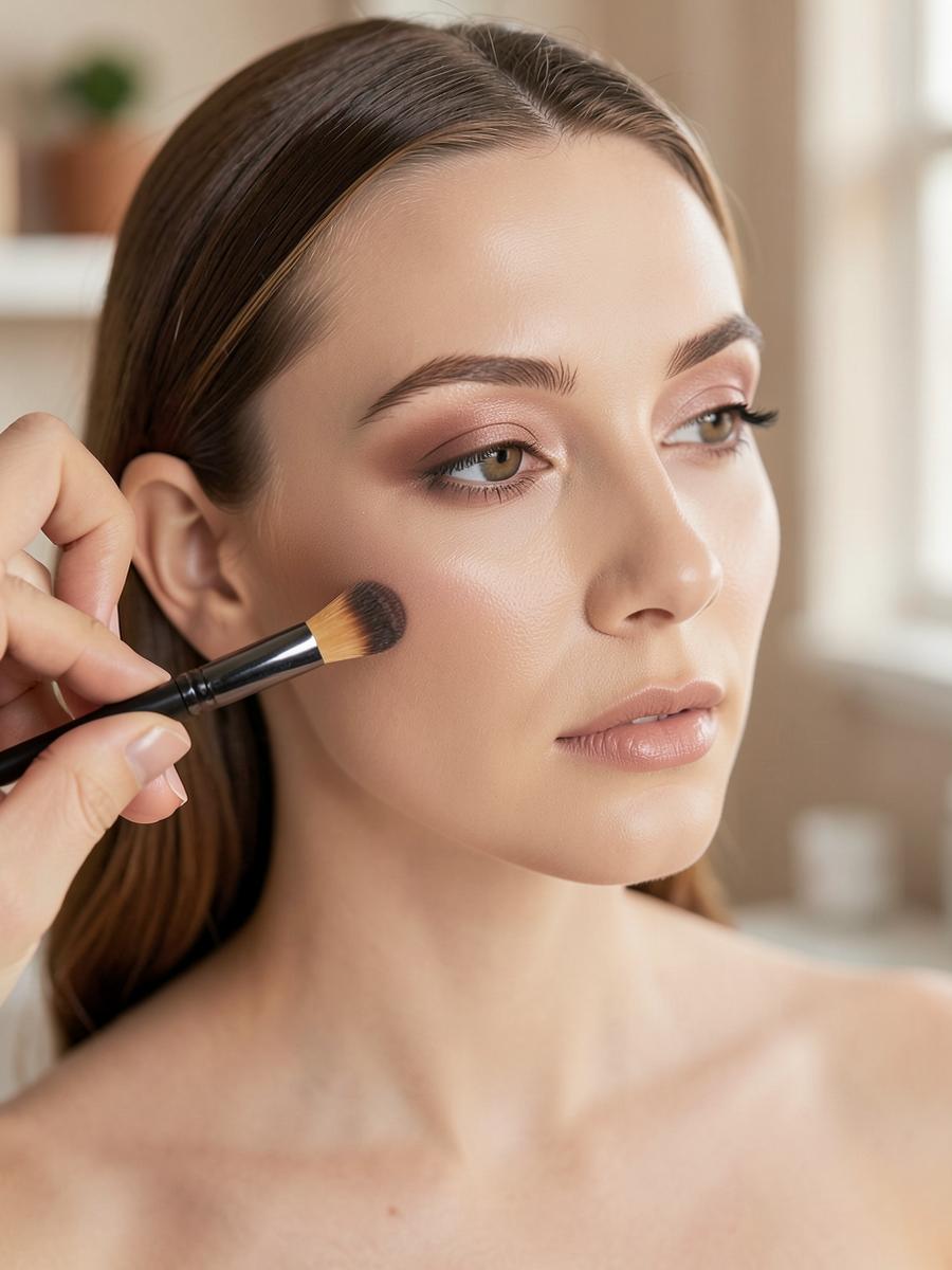 Make-up naturale in applicazione