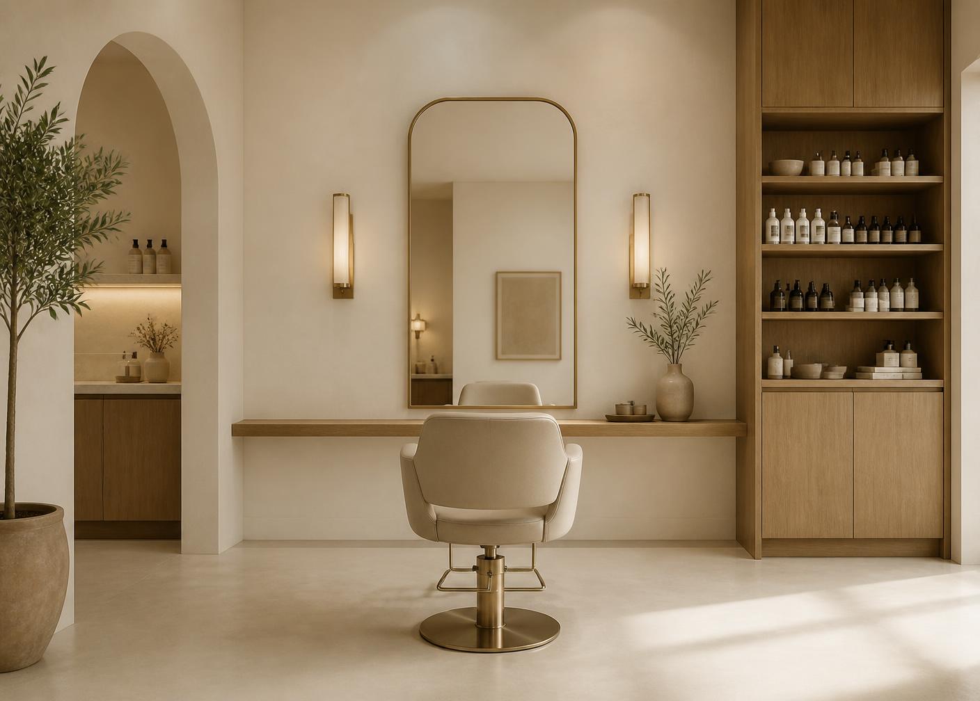 Interno luminoso del salone Stile Manu a Cugnasco